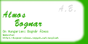 almos bognar business card