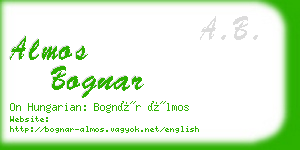 almos bognar business card